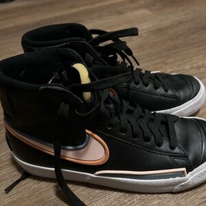 Nike Black and Pink Athletic Shoes, high top, worn once